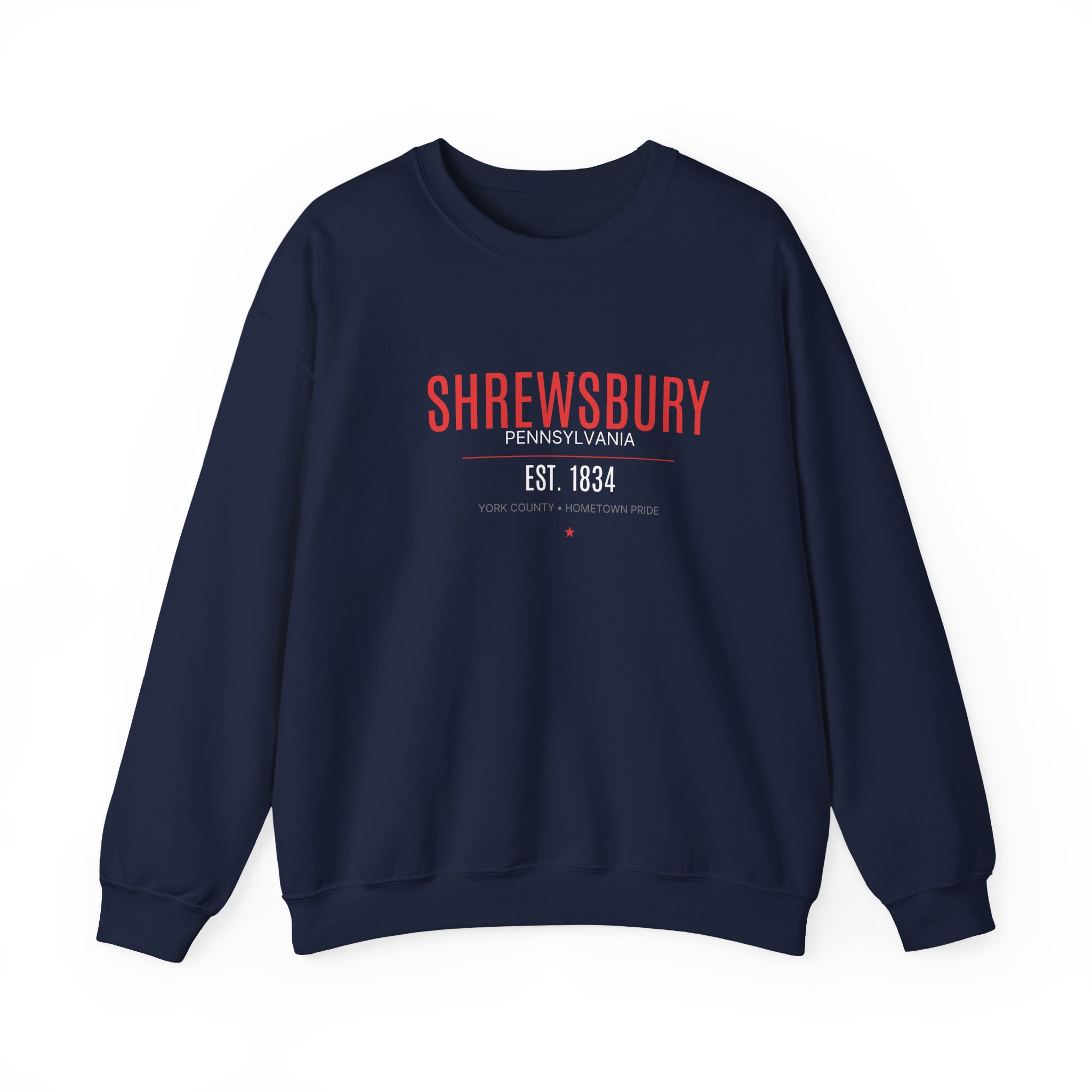 Shrewsbury PA Sweatshirt – Bold Red (Est. 1834) - Image 5