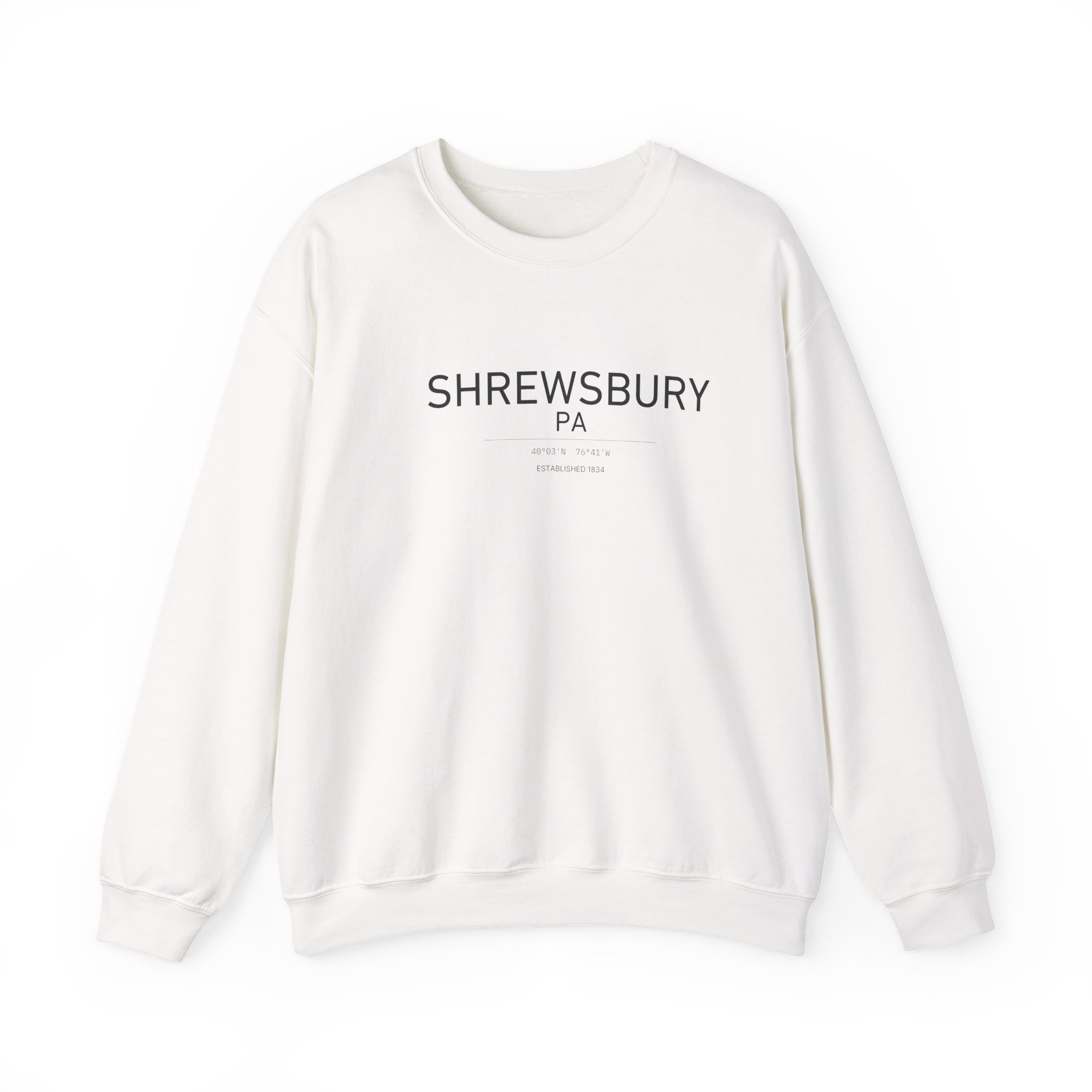 Shrewsbury PA Sweatshirt – Coordinates (Est. 1834)