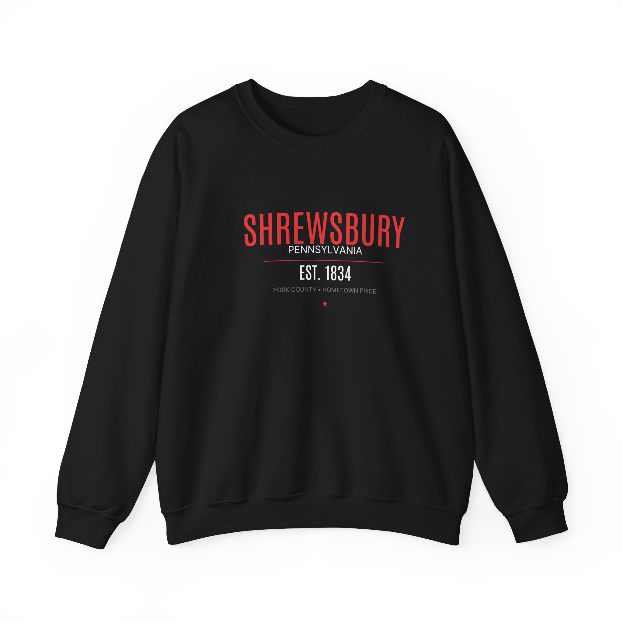 Shrewsbury PA Sweatshirt – Bold Red (Est. 1834) - Image 3