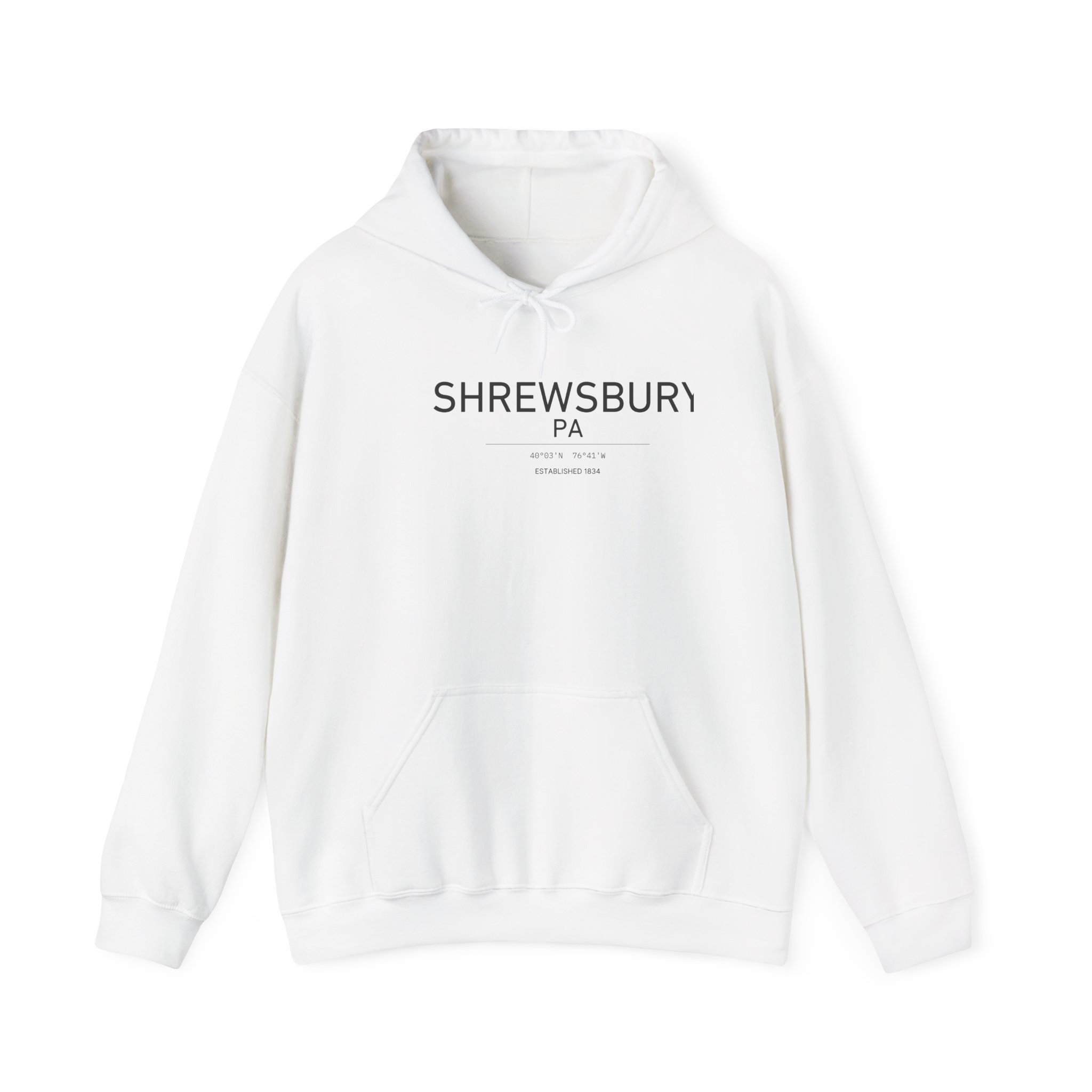 Shrewsbury PA Hoodie – Coordinates (Est. 1834)